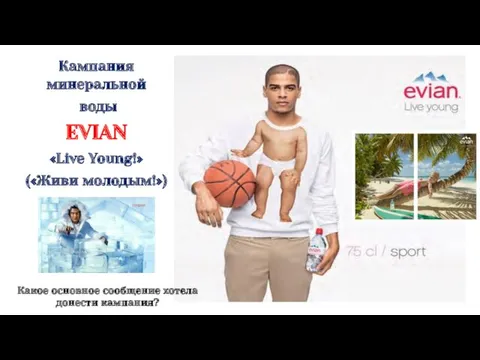 Кампания минеральной воды EVIAN «Live Young!» («Живи молодым!») Какое основное сообщение хотела донести кампания?
