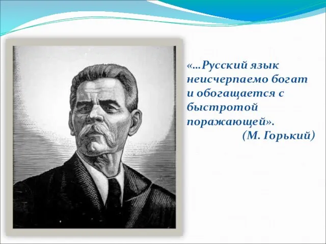 «…Русский язык неисчерпаемо богат и обогащается с быстротой поражающей». (М. Горький)