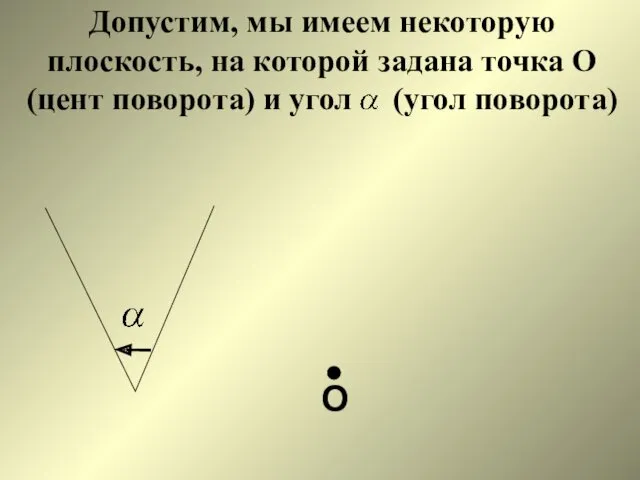 Допустим, мы имеем некоторую плоскость, на которой задана точка О