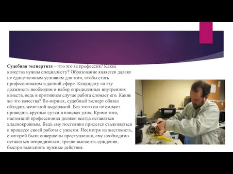 Судебная экспертиза – что это за профессия? Какие качества нужны