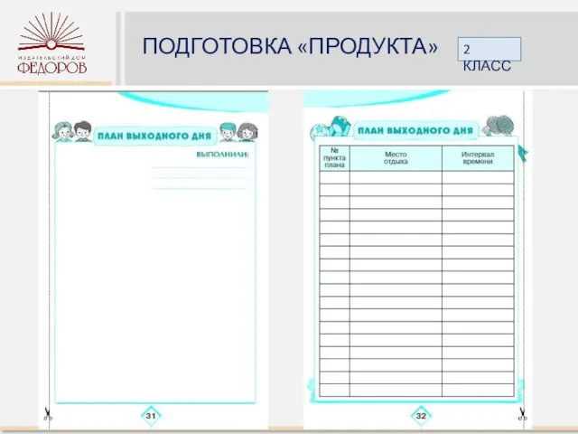 ПОДГОТОВКА «ПРОДУКТА» 2 КЛАСС