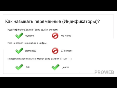 Как называть переменные (Индификаторы)?