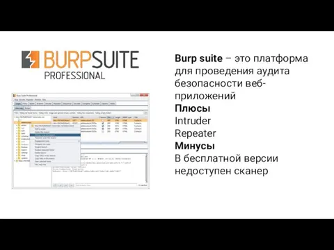 Burp suite – это платформа для проведения аудита безопасности веб-приложений