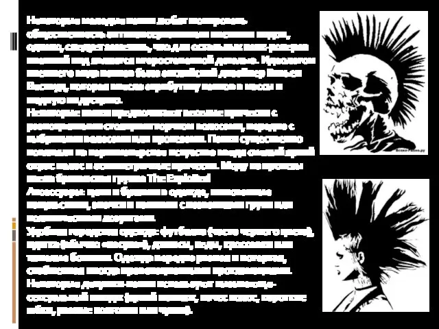 Некоторые молодые панки любят шокировать общественность антиконсервативным внешним видом, однако,