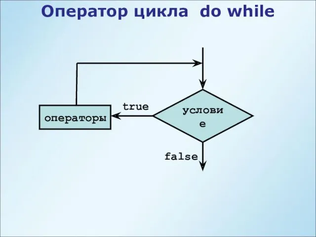 Оператор цикла do while условие операторы true false