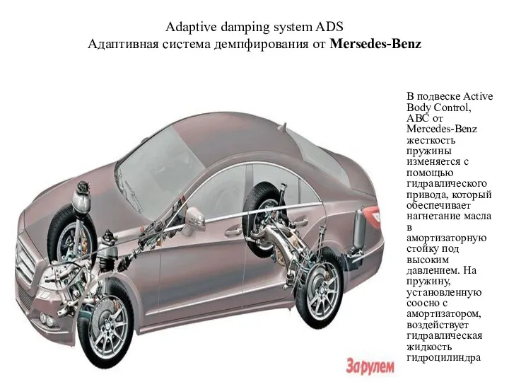 Adaptive damping system ADS Адаптивная система демпфирования от Mersedes-Benz В