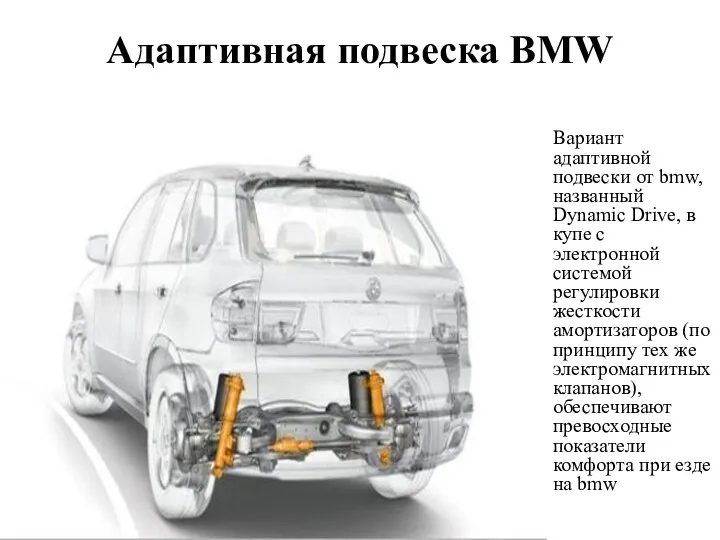 Адаптивная подвеска BMW Вариант адаптивной подвески от bmw, названный Dynamic