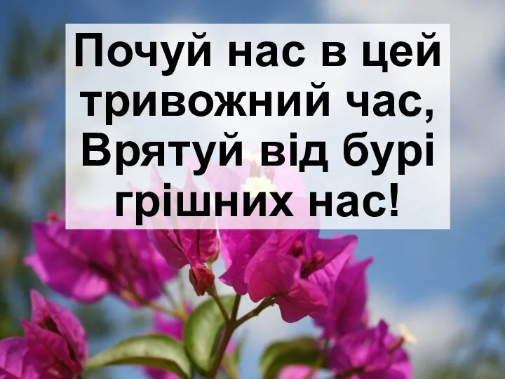 Почуй нас в цей тривожний час, Врятуй від бурі грішних нас!