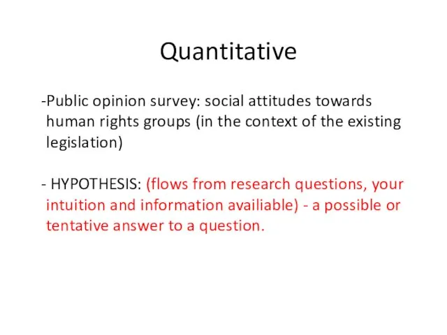 Quantitative Public opinion survey: social attitudes towards human rights groups