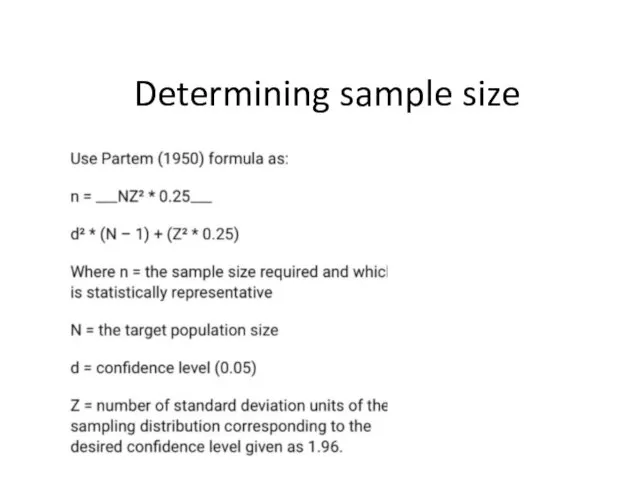 Determining sample size