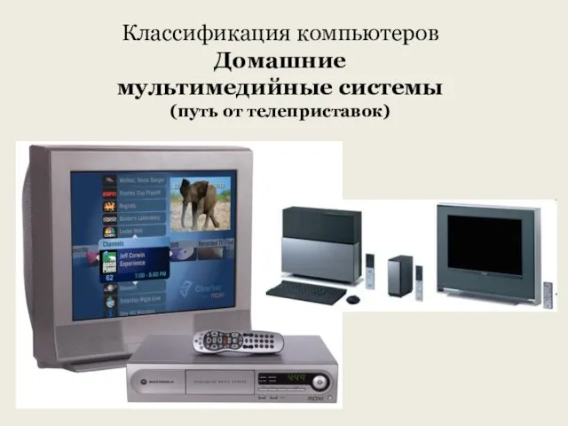 Классификация компьютеров Домашние мультимедийные системы (путь от телеприставок)