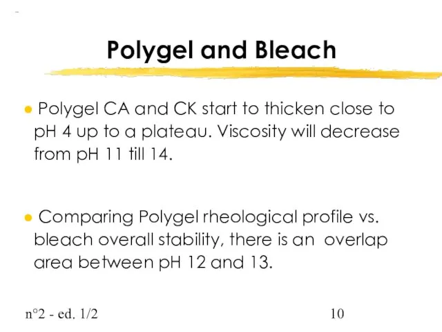 n°2 - ed. 1/2 Polygel CA and CK start to