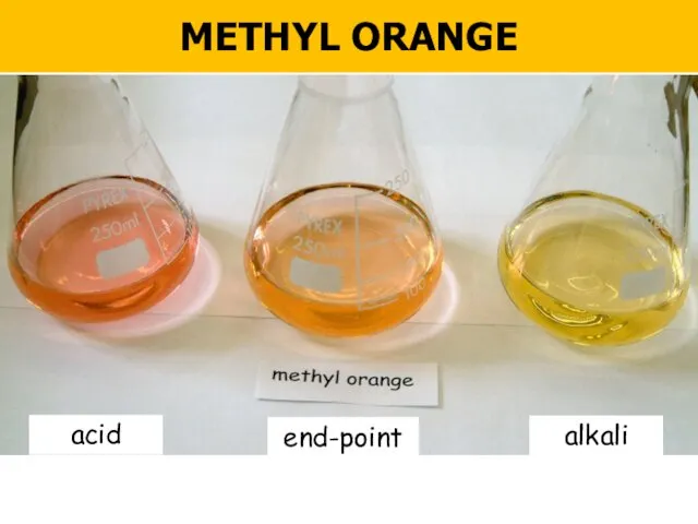 acid alkali end-point METHYL ORANGE