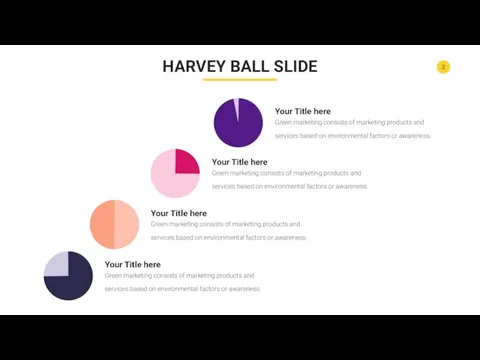 HARVEY BALL SLIDE Your Title here Green marketing consists of marketing products and