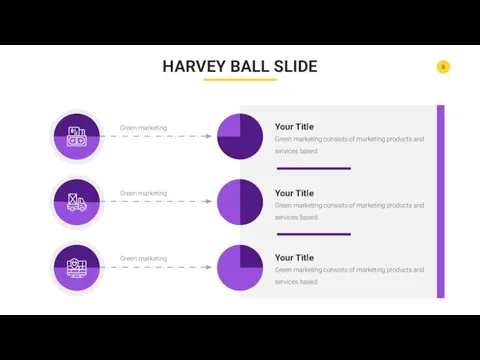 HARVEY BALL SLIDE Your Title Green marketing consists of marketing products and services
