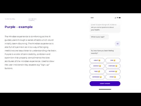 Confidential & Proprietary Purple - example The Mindset experience is