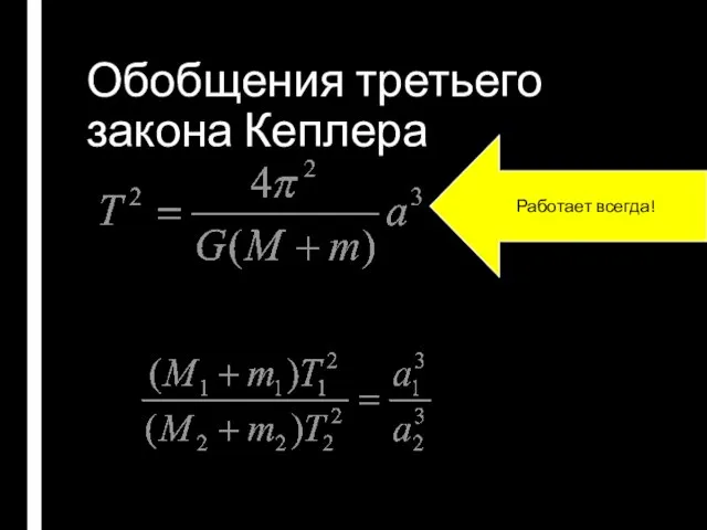 Обобщения третьего закона Кеплера Работает всегда!