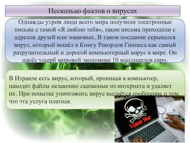 Несколько фактов о вирусах Однажды утром люди всего мира получили