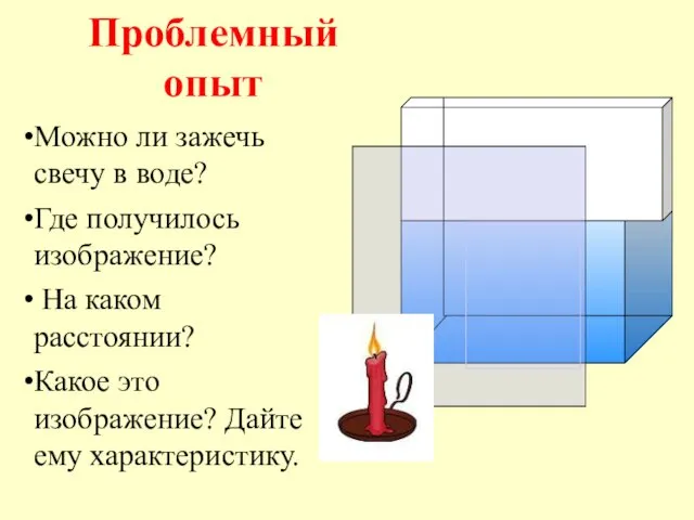 Проблемный опыт Можно ли зажечь свечу в воде? Где получилось