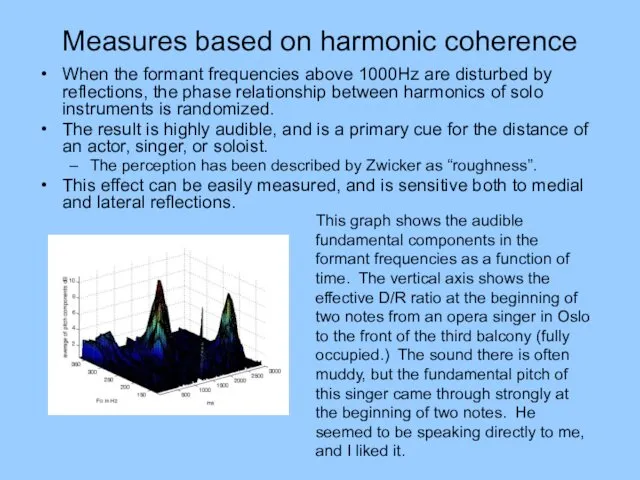 Measures based on harmonic coherence When the formant frequencies above