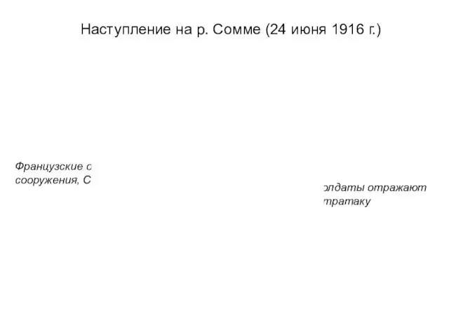 Наступление на р. Сомме (24 июня 1916 г.) Французские оборонные сооружения, Сомма, 1916