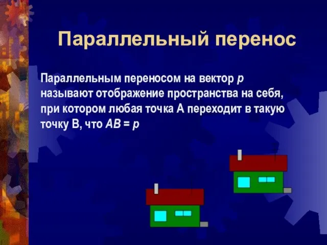 Параллельный перенос Параллельным переносом на вектор р называют отображение пространства