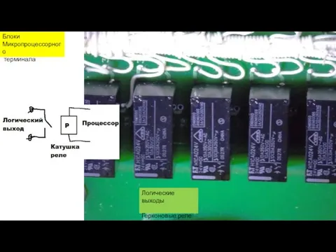 Блоки Микропроцессорного терминала Логические выходы Герконовые реле
