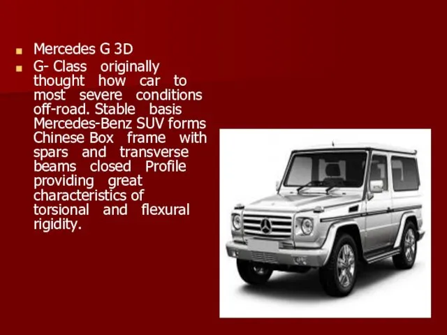 Mercedes G 3D G- Class originally thought how car to