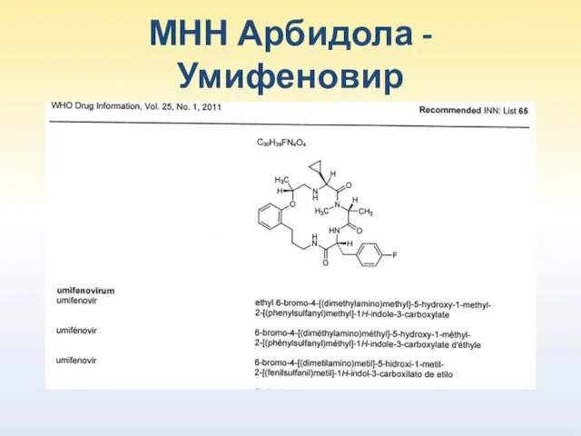 МНН Арбидола - Умифеновир