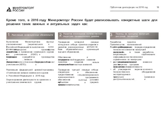 18 Публичная декларация на 2016 год Кроме того, в 2016