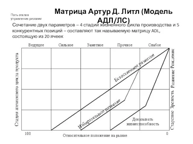 Пять этапов управления рисками Матрица Артур Д. Литл (Модель АДЛ/ЛС)