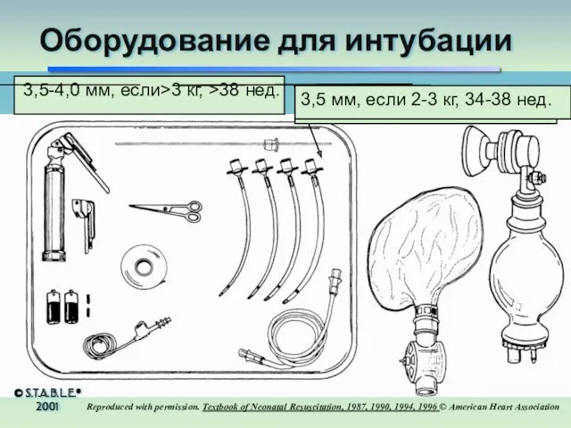 Оборудование для интубации © S.T.A.B.L.E.® 2001 3.0 mm for 1-2