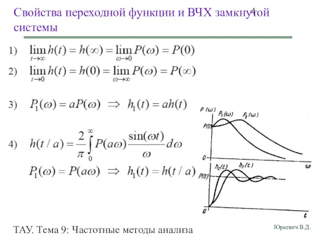 ТАУ. Тема 9: Частотные методы анализа показателей качества переходных процессов.