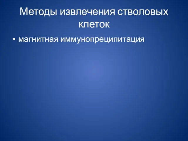 Методы извлечения стволовых клеток магнитная иммунопреципитация