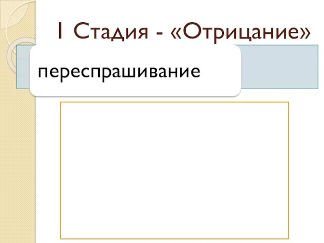 1 Стадия - «Отрицание»