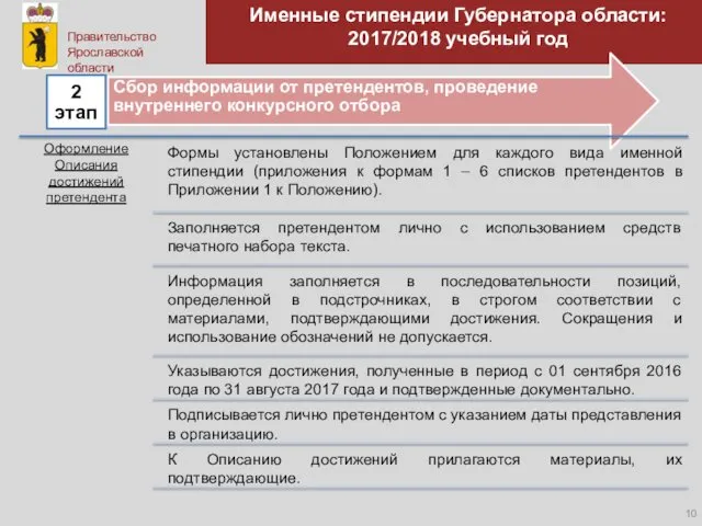 Именные стипендии Губернатора области: 2017/2018 учебный год