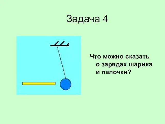 Задача 4 Что можно сказать о зарядах шарика и палочки?