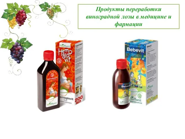 Продукты переработки виноградной лозы в медицине и фармации