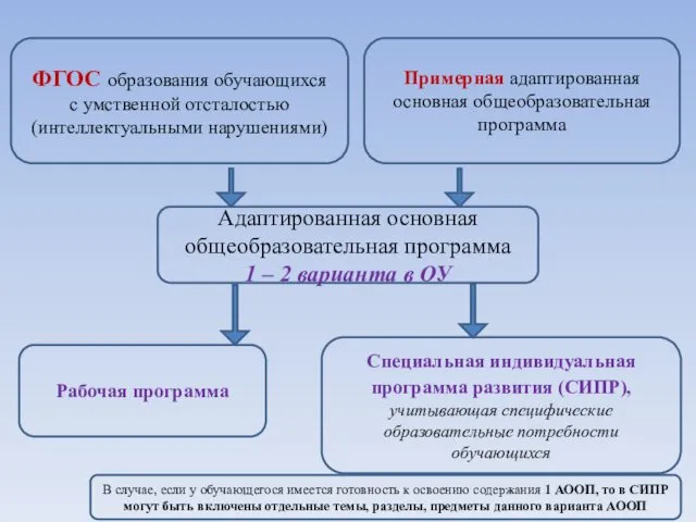 ФГОС образования обучающихся с умственной отсталостью (интеллектуальными нарушениями) Адаптированная основная