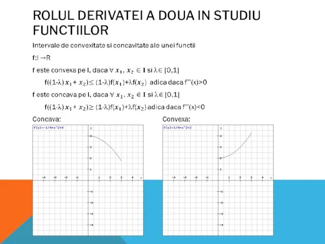 ROLUL DERIVATEI A DOUA IN STUDIU FUNCTIILOR