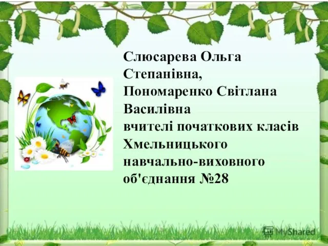 Слюсарева Ольга Степанівна, Пономаренко Світлана Василівна вчителі початкових класів Хмельницького навчально-виховного об'єднання №28