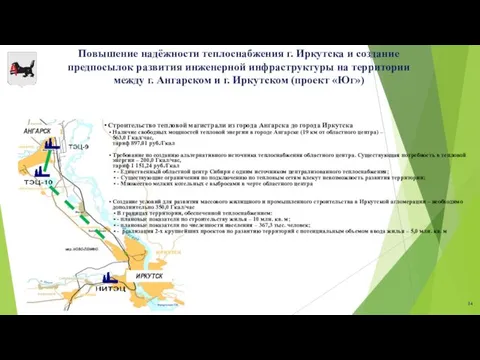 Строительство тепловой магистрали из города Ангарска до города Иркутска Наличие свободных мощностей тепловой