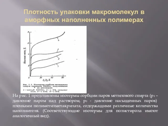 Плотность упаковки макромолекул в аморфных наполненных полимерах На рис. 1