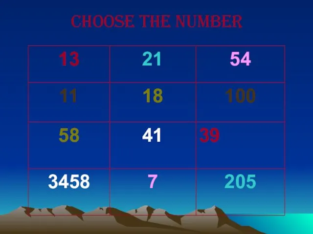 Choose the number