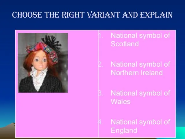 Choose the right variant and explain