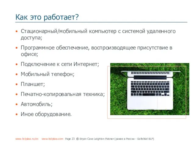 Как это работает? Стационарный/мобильный компьютер с системой удаленного доступа; Программное