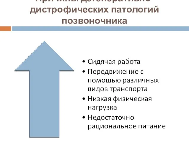 Причины дегенеративно-дистрофических патологий позвоночника