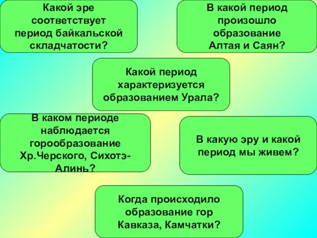 В какой период произошло образование Алтая и Саян? В каком