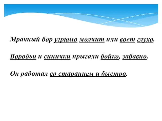 Мрачный бор угрюмо молчит или воет глухо. Воробьи и синички