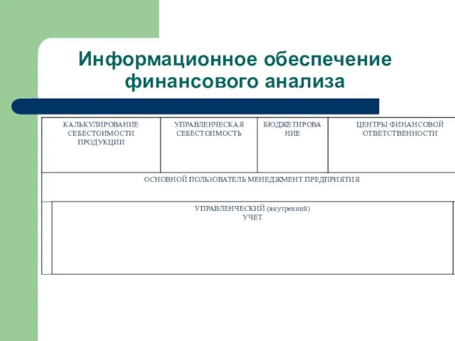 Информационное обеспечение финансового анализа